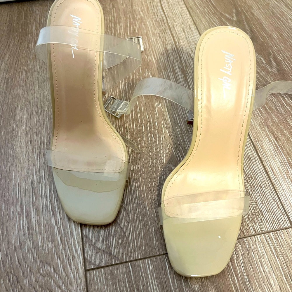 Womens Nasty Gal Clear Strappy Heels size 6M